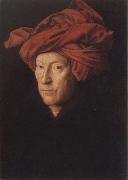 Jan Van Eyck Man in aRed Turban oil